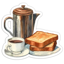 Classic Breakfast Coffee and Toast