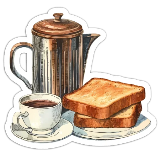 Classic Breakfast Coffee and Toast
