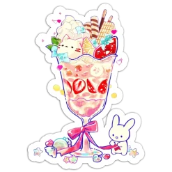 Cute strawberry ice cream
