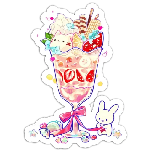 Cute strawberry ice cream