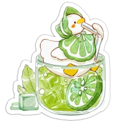 Duck with cup of water