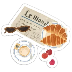 Eat bread, drink hot coffee, add some fruit and read the lat…