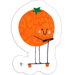 Orange riding scooter