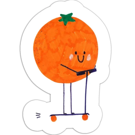 Orange riding scooter