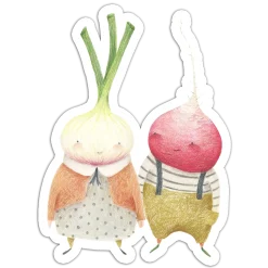 Pair of radishes and onions