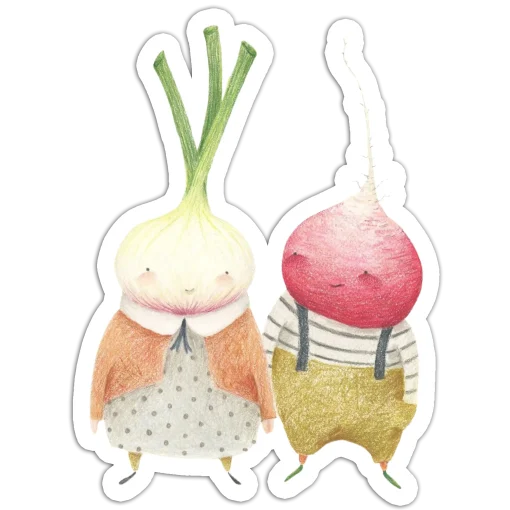 Pair of radishes and onions