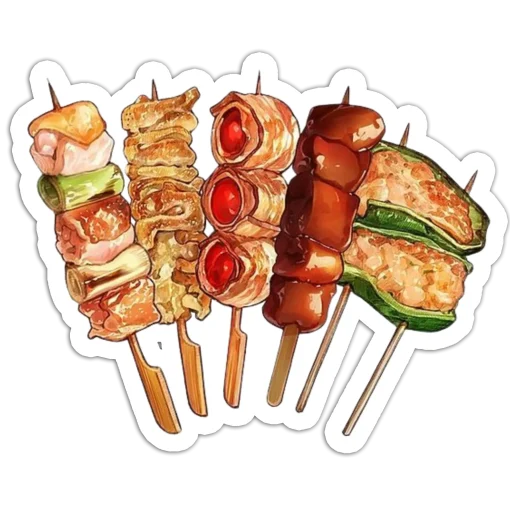 There are lots of grilled food
