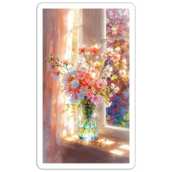 Warm sunlight shines into the room