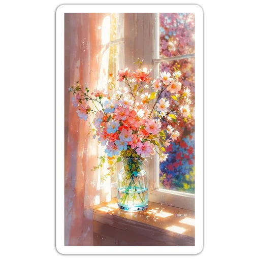 Warm sunlight shines into the room